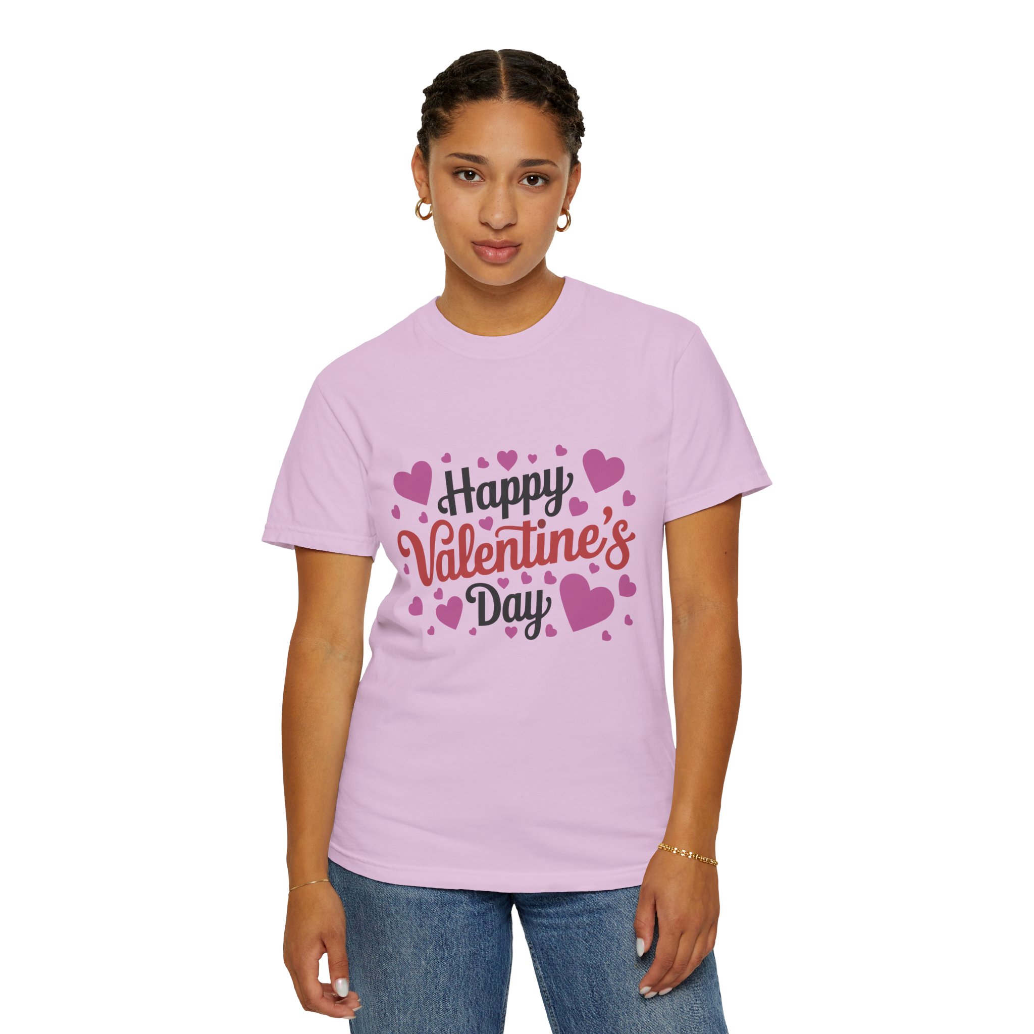 C - 8.17.Happy Valentine's Day Unisex Garment-Dyed T-shirt, Cute Valentine's Gift, Casual Love Tee, Couple's Matching Shirt. - Image 29