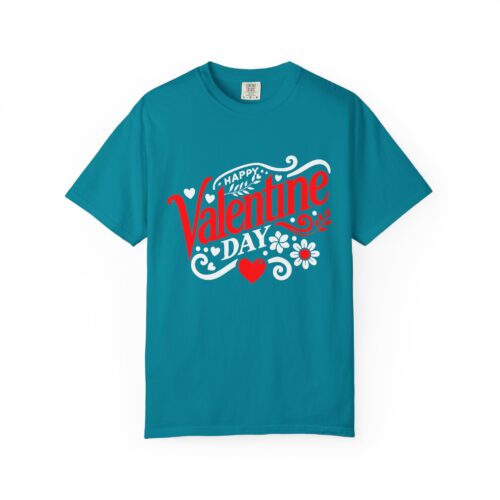 Valentine's Day T‑Shirt - "Happy Valentine Day" Retro Floral Design. - Image 17