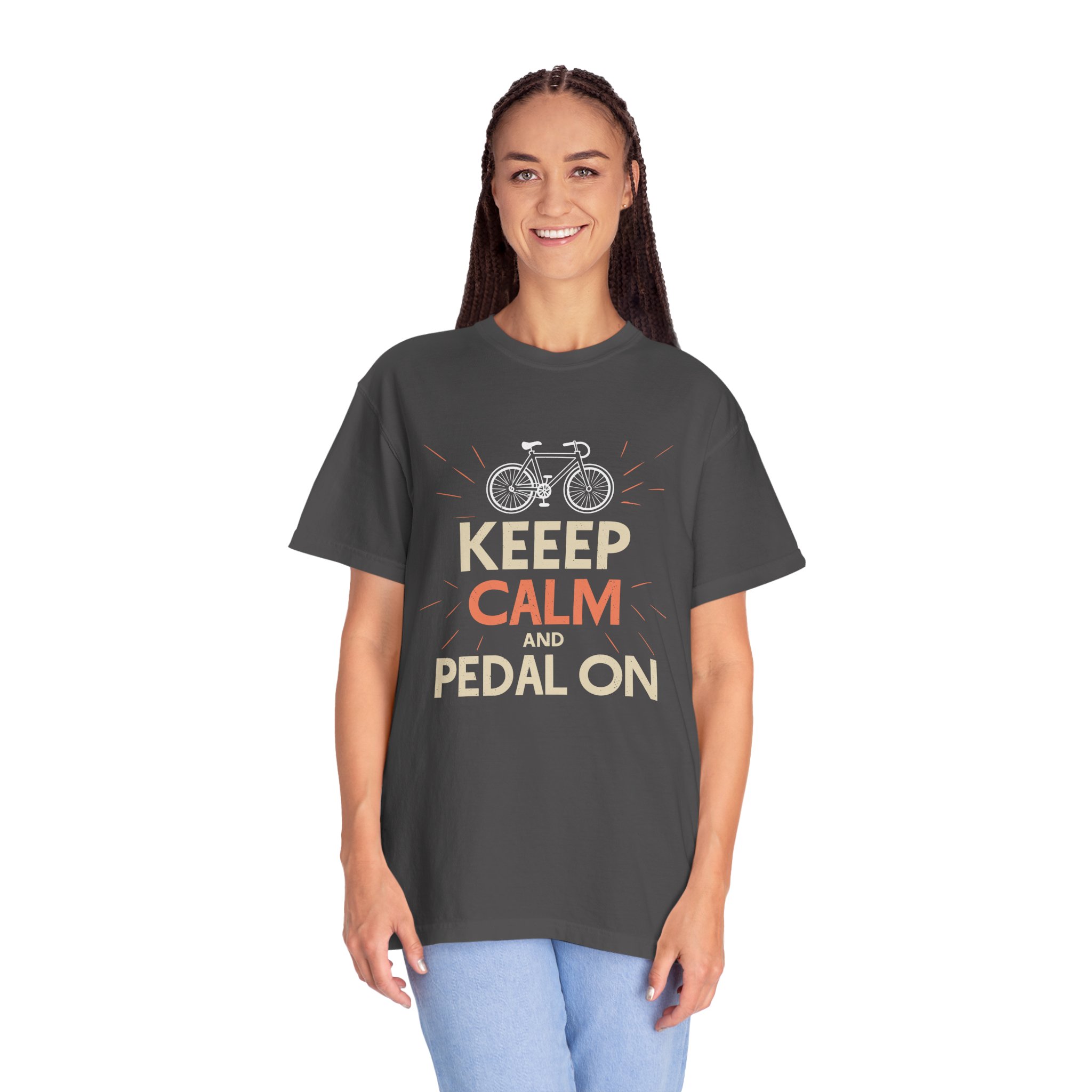 Unisex Bicycle Theme T-Shirt, Keep Calm and Pedal On Tee, Gift for Cyclists, Vintage Style Top, Casual Wear, Bike Lover Shirt. - Image 4