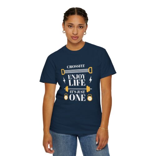 CrossFit Motivational T-Shirt, Unisex Workout Tee, Gym Apparel, Fitness Gift, Enjoy Life It's Just One. - Image 29
