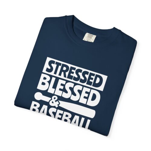 Baseball Obsession Tee, Stressed Blessed Baseball Shirt, Unisex Sportswear, Gifts for Baseball Fans, Casual Everyday Wear. - Image 42