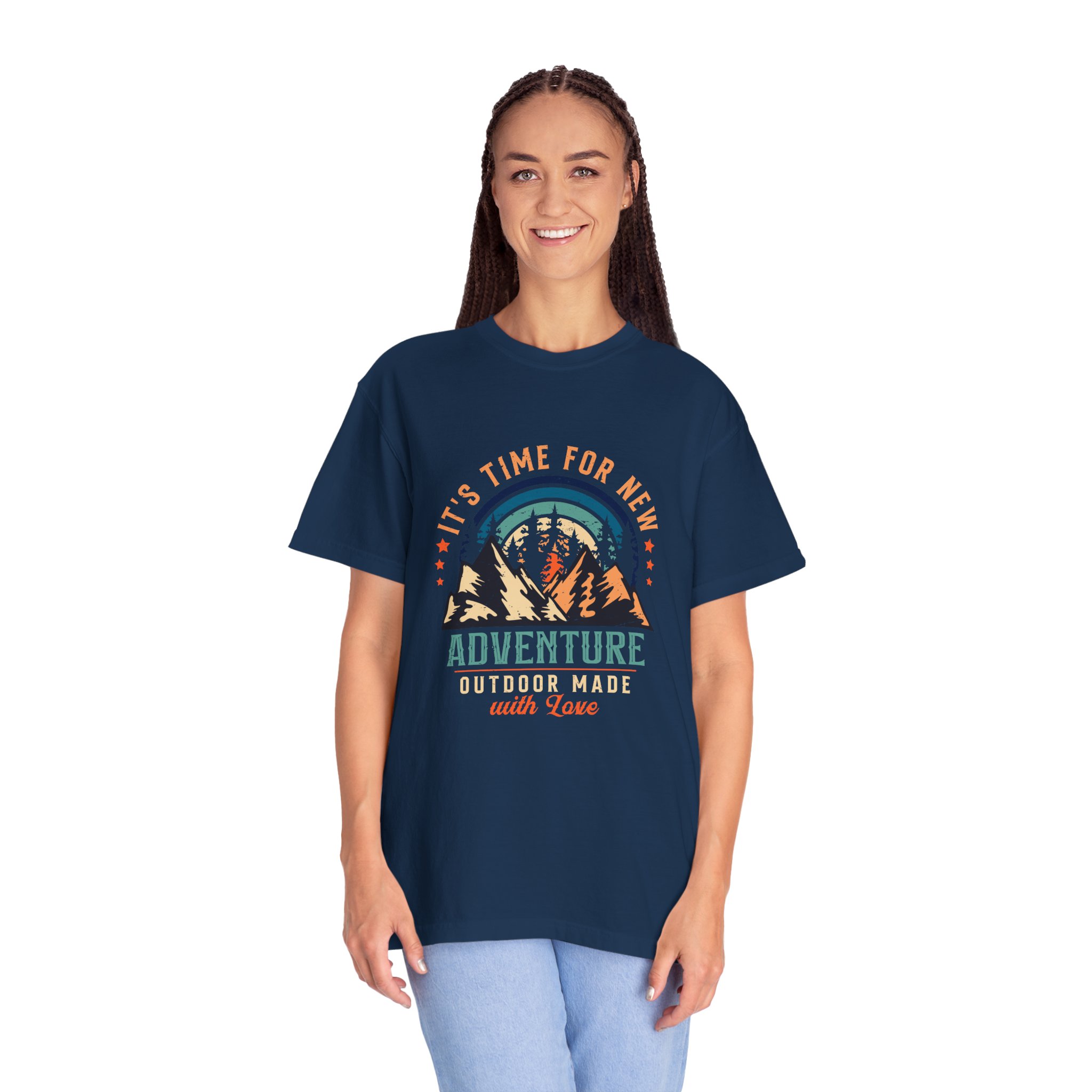 Adventure Awaits Unisex Garment-Dyed T-shirt, Perfect for Outdoor Lovers, Casual Wear, Vacation, Gifts for Adventurers. - Image 36