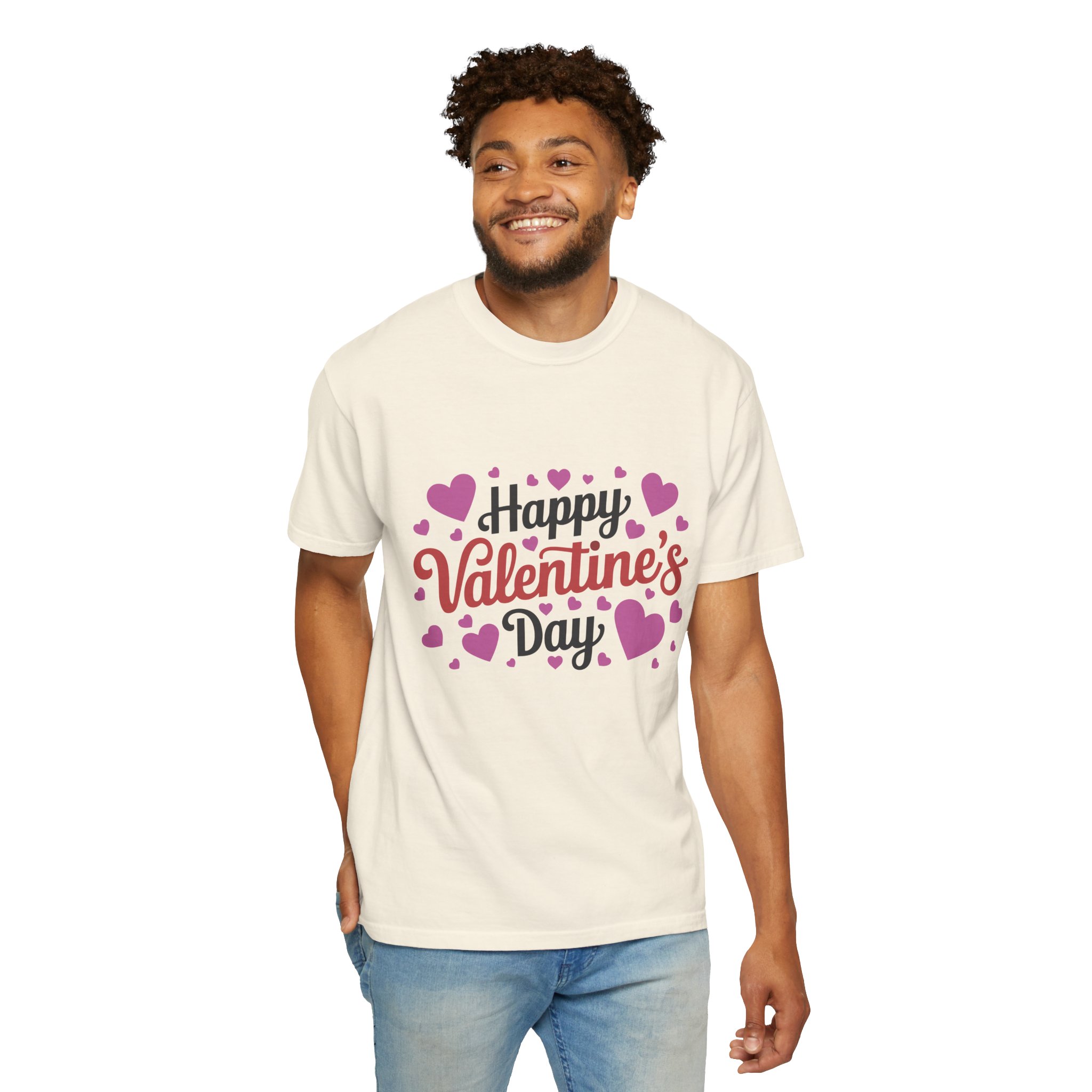 C - 8.17.Happy Valentine's Day Unisex Garment-Dyed T-shirt, Cute Valentine's Gift, Casual Love Tee, Couple's Matching Shirt. - Image 39