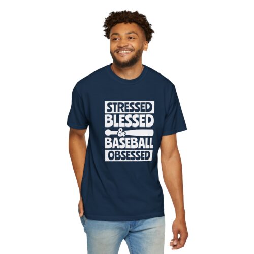 Baseball Obsession Tee, Stressed Blessed Baseball Shirt, Unisex Sportswear, Gifts for Baseball Fans, Casual Everyday Wear. - Image 47