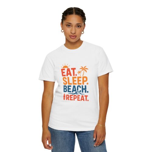 Beach Life Unisex T-Shirt - Eat Sleep Beach Repeat, Summer Wear, Vacation Shirt, Gift for Beach Lovers, Relaxed Summer Style. - Image 5