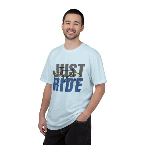 Unisex Cycling T-shirt, Just Ride Graphic Tee, Sporty Casual Wear, Cycling Gift, Active Lifestyle Apparel, Bike Lover Shirt. - Image 43
