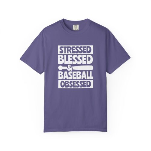 Baseball Obsession Tee, Stressed Blessed Baseball Shirt, Unisex Sportswear, Gifts for Baseball Fans, Casual Everyday Wear. - Image 49
