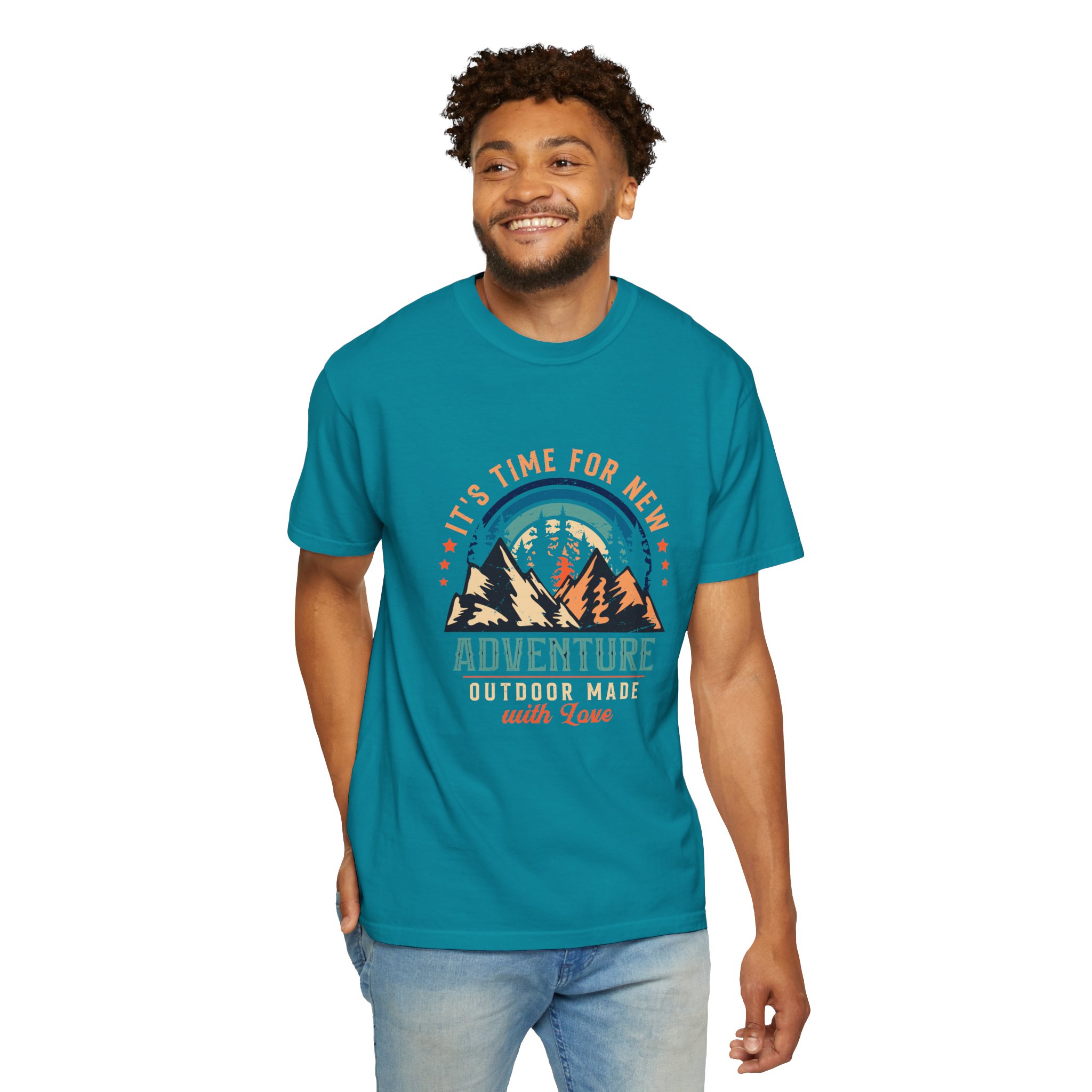 Adventure Awaits Unisex Garment-Dyed T-shirt, Perfect for Outdoor Lovers, Casual Wear, Vacation, Gifts for Adventurers. - Image 23