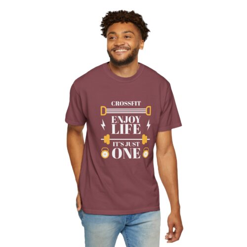 CrossFit Motivational T-Shirt, Unisex Workout Tee, Gym Apparel, Fitness Gift, Enjoy Life It's Just One. - Image 55