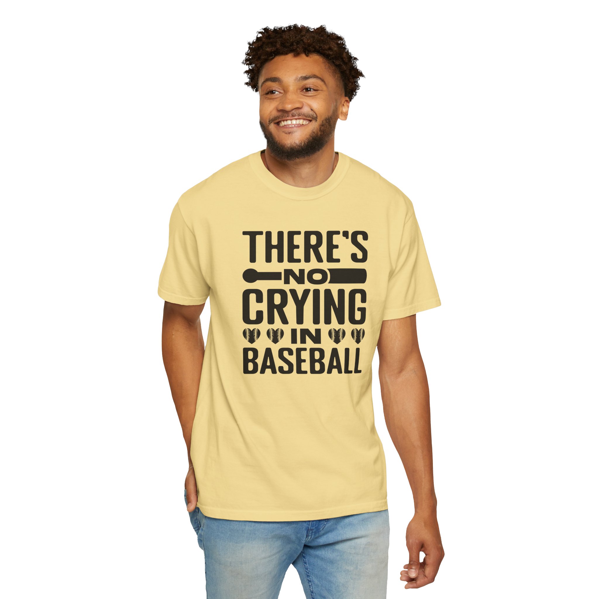 Baseball Humor T-Shirt, Unisex Garment-Dyed Tee, Gift for Sports Lovers, Funny Baseball Shirt, No Crying in Baseball. - Image 15