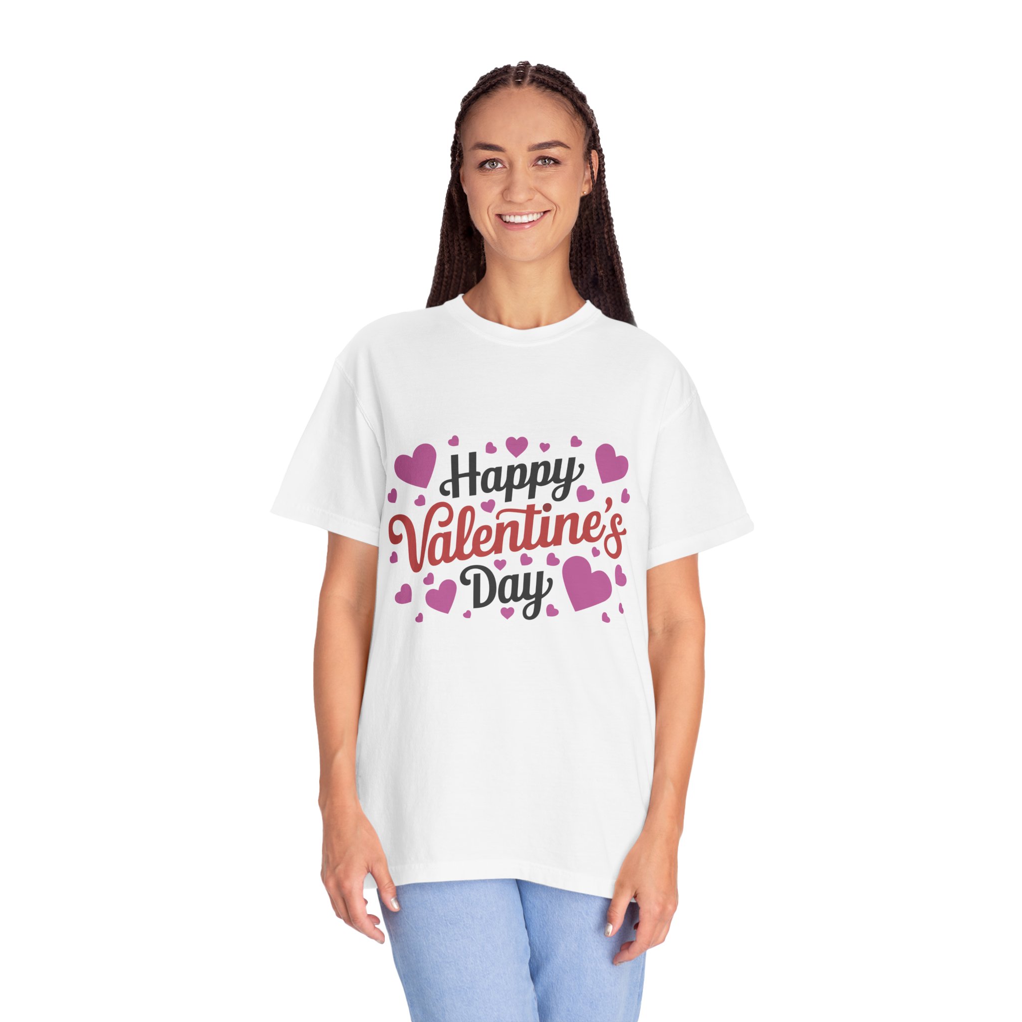 C - 8.17.Happy Valentine's Day Unisex Garment-Dyed T-shirt, Cute Valentine's Gift, Casual Love Tee, Couple's Matching Shirt. - Image 20