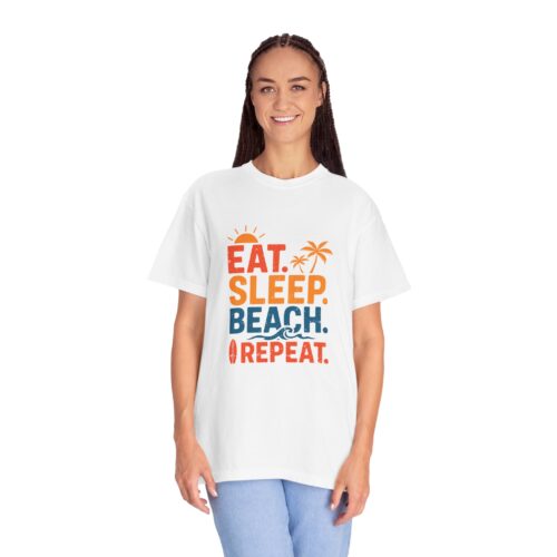 Beach Life Unisex T-Shirt - Eat Sleep Beach Repeat, Summer Wear, Vacation Shirt, Gift for Beach Lovers, Relaxed Summer Style. - Image 4