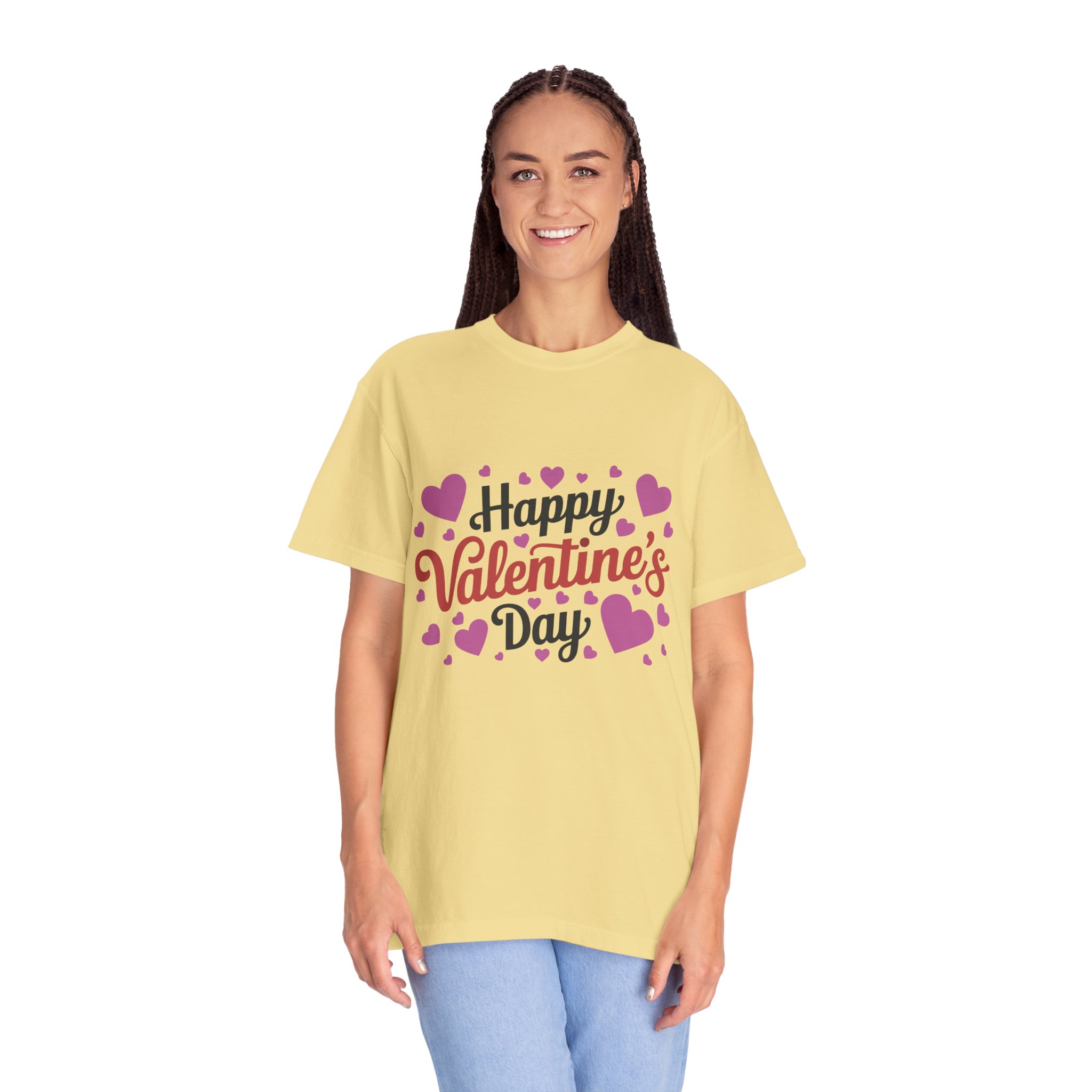 C - 8.17.Happy Valentine's Day Unisex Garment-Dyed T-shirt, Cute Valentine's Gift, Casual Love Tee, Couple's Matching Shirt. - Image 12