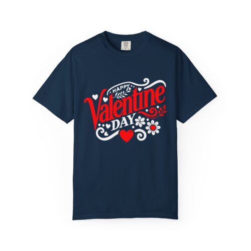 Valentine's Day T‑Shirt - "Happy Valentine Day" Retro Floral Design. - Image 25