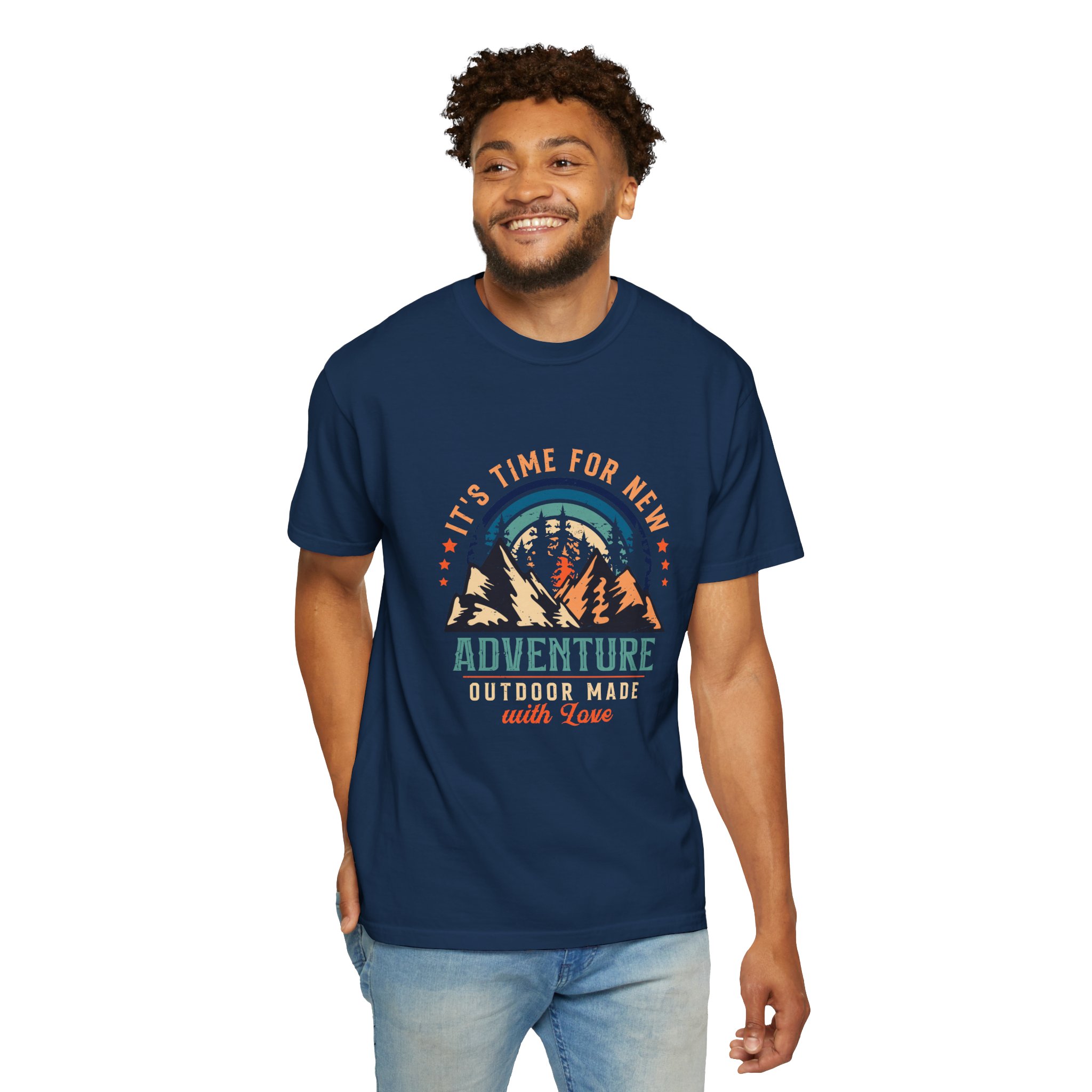 Adventure Awaits Unisex Garment-Dyed T-shirt, Perfect for Outdoor Lovers, Casual Wear, Vacation, Gifts for Adventurers. - Image 39