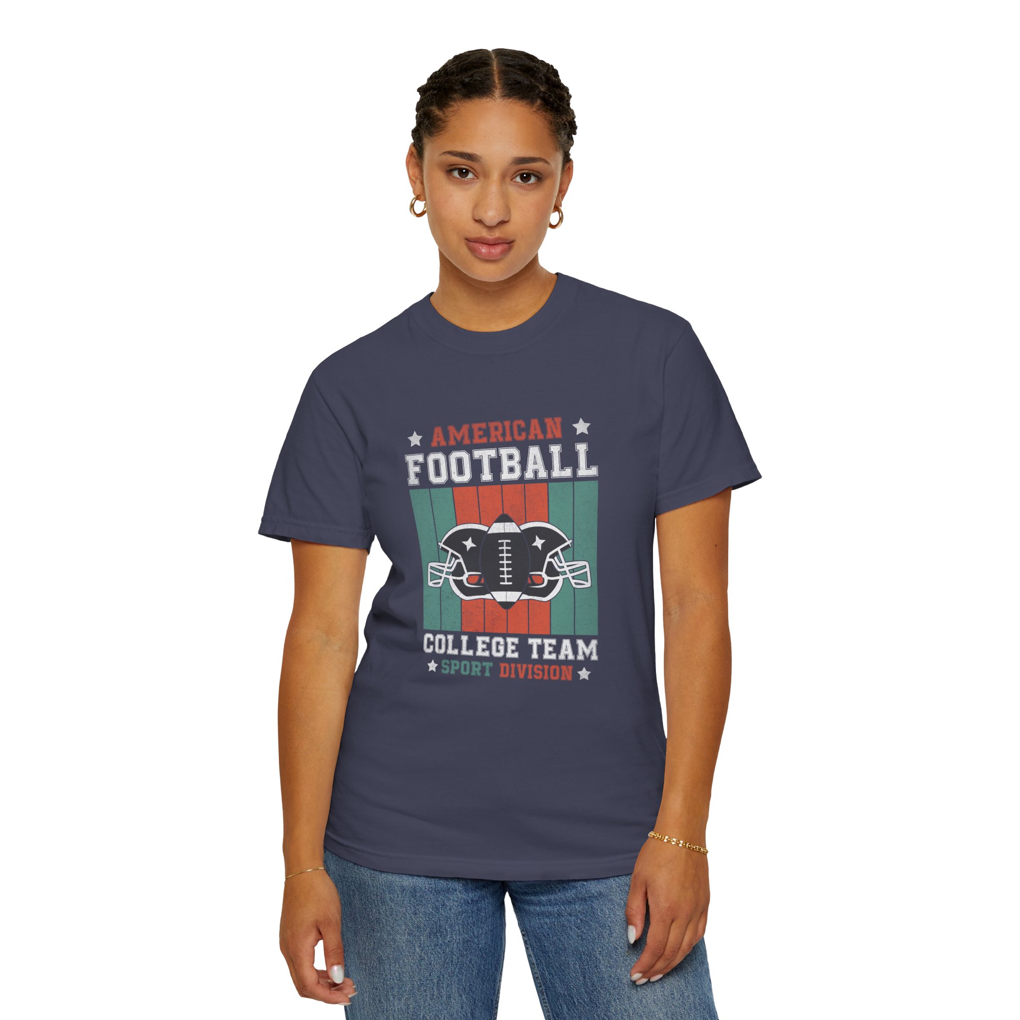 American Football College Team Unisex Garment-Dyed T-Shirt, Sports Fan Tee, Game Day Shirt, Gift for Football Lovers. - Image 29