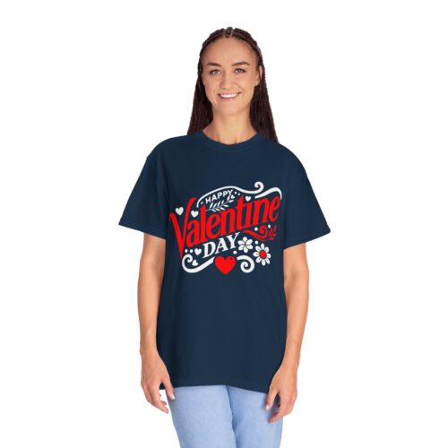 Valentine's Day T‑Shirt - "Happy Valentine Day" Retro Floral Design. - Image 28