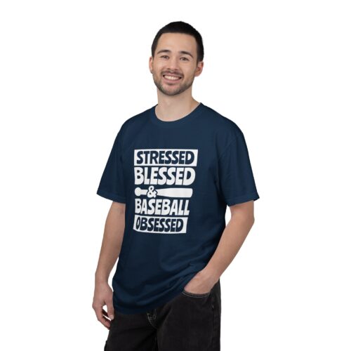 Baseball Obsession Tee, Stressed Blessed Baseball Shirt, Unisex Sportswear, Gifts for Baseball Fans, Casual Everyday Wear. - Image 43