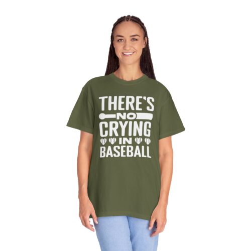 Baseball Humor T-Shirt, Unisex Garment-Dyed Tee, Funny Sports Shirt, Gift for Baseball Fans, No Crying in Baseball Tee. - Image 28