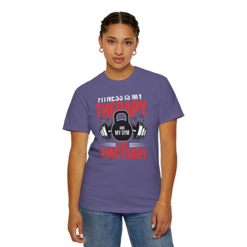 Fitness Is My Therapy T-Shirt — Gym Sanctuary Workout Tee. - Image 45