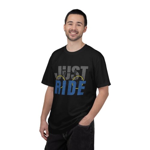 Unisex Cycling T-shirt, Just Ride Graphic Tee, Sporty Casual Wear, Cycling Gift, Active Lifestyle Apparel, Bike Lover Shirt. - Image 11