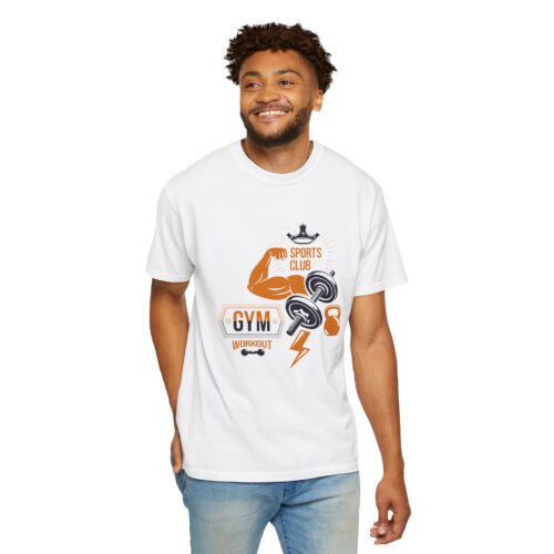 Gym Sports Club Workout T-Shirt — Muscle, Dumbbell & Kettlebell Fitness Tee. - Image 7