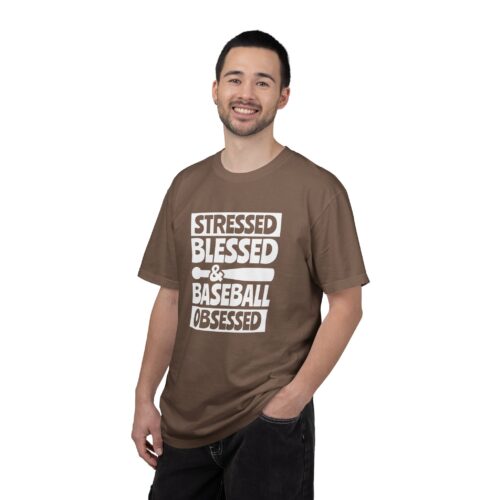 Baseball Obsession Tee, Stressed Blessed Baseball Shirt, Unisex Sportswear, Gifts for Baseball Fans, Casual Everyday Wear. - Image 27