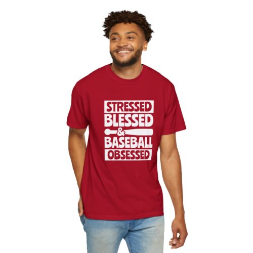Baseball Obsession Tee, Stressed Blessed Baseball Shirt, Unisex Sportswear, Gifts for Baseball Fans, Casual Everyday Wear. - Image 23