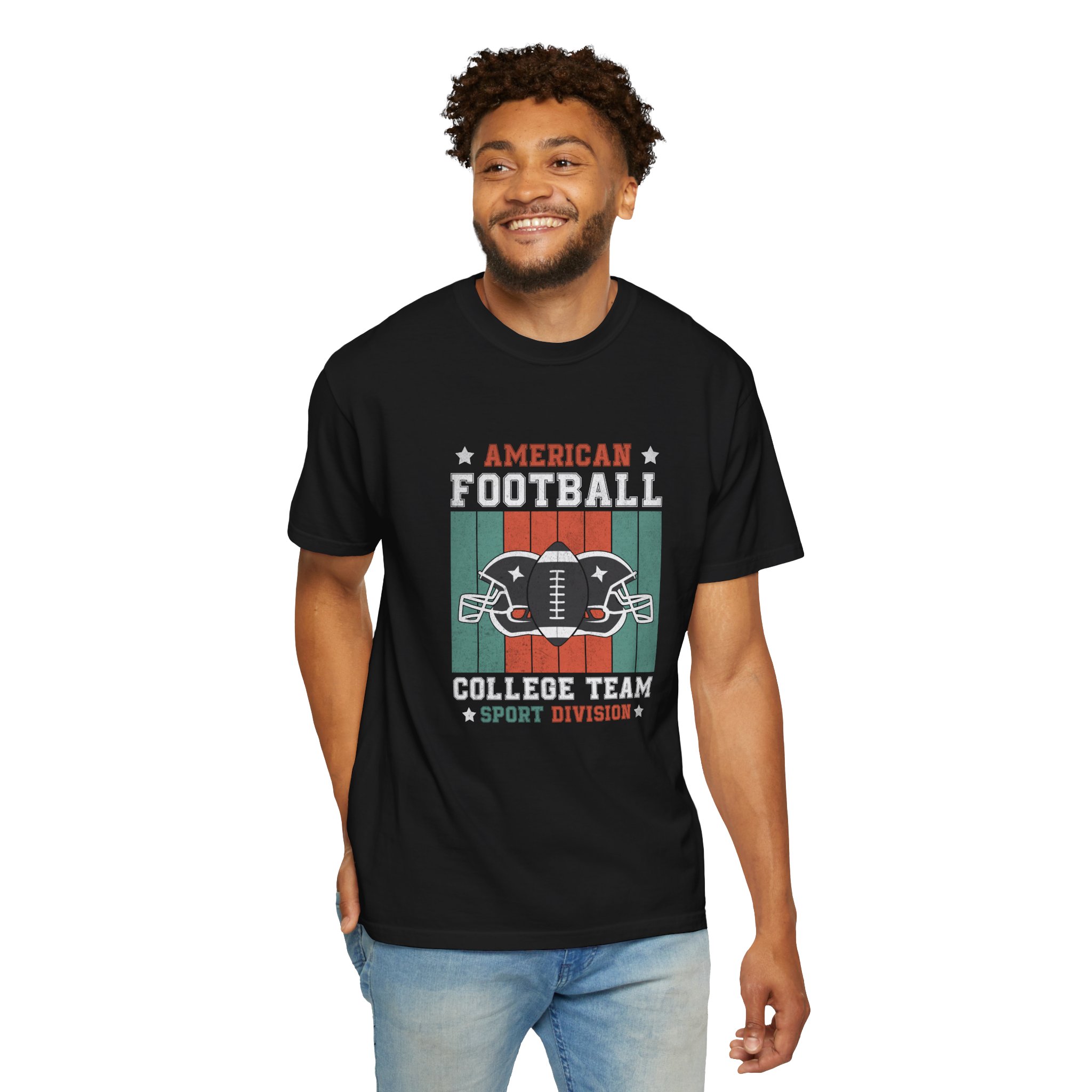 American Football College Team Unisex Garment-Dyed T-Shirt, Sports Fan Tee, Game Day Shirt, Gift for Football Lovers. - Image 15
