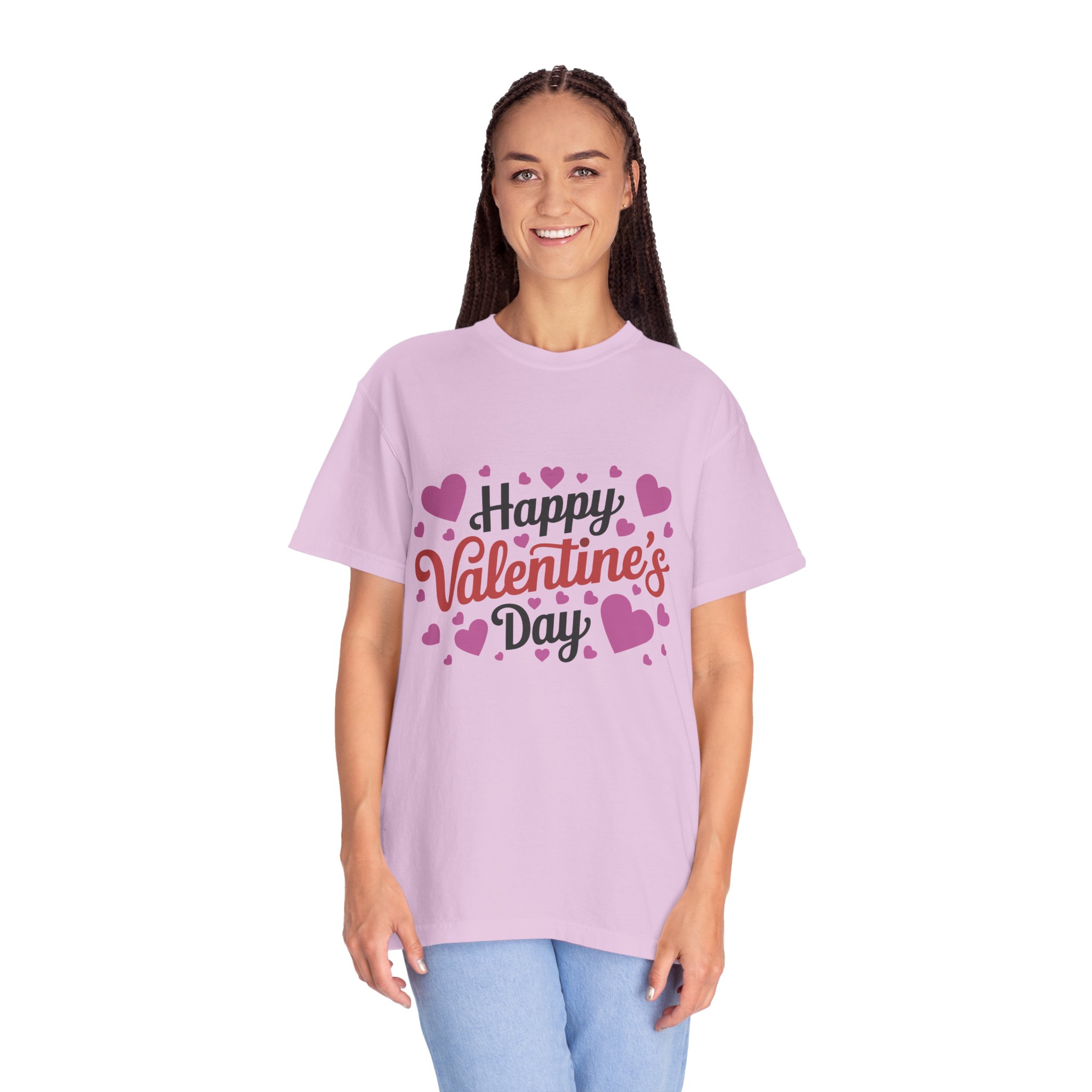 C - 8.17.Happy Valentine's Day Unisex Garment-Dyed T-shirt, Cute Valentine's Gift, Casual Love Tee, Couple's Matching Shirt. - Image 28