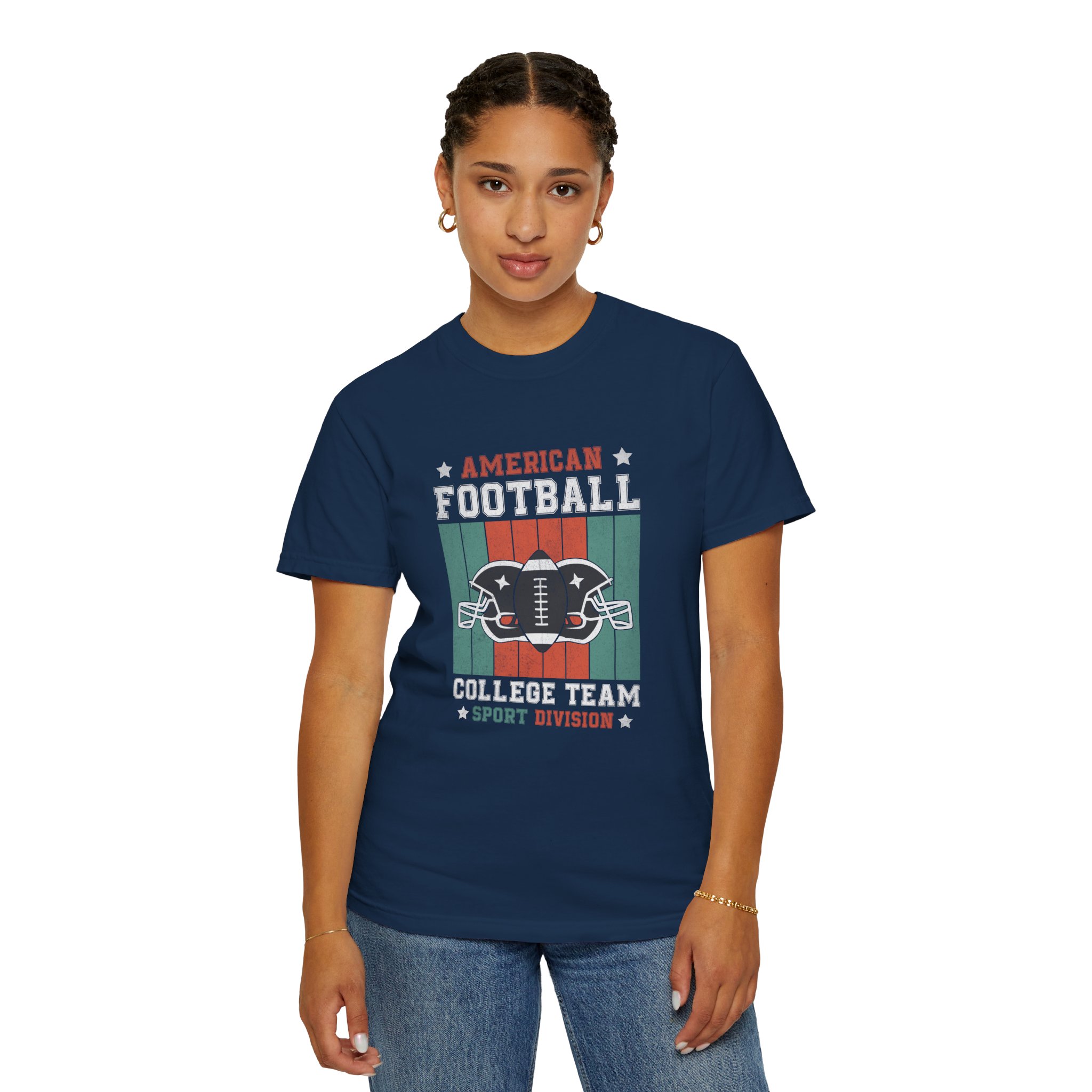 American Football College Team Unisex Garment-Dyed T-Shirt, Sports Fan Tee, Game Day Shirt, Gift for Football Lovers. - Image 45