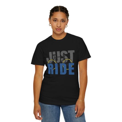 Unisex Cycling T-shirt, Just Ride Graphic Tee, Sporty Casual Wear, Cycling Gift, Active Lifestyle Apparel, Bike Lover Shirt. - Image 13
