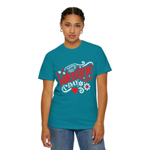 Valentine's Day T‑Shirt - "Happy Valentine Day" Retro Floral Design. - Image 21