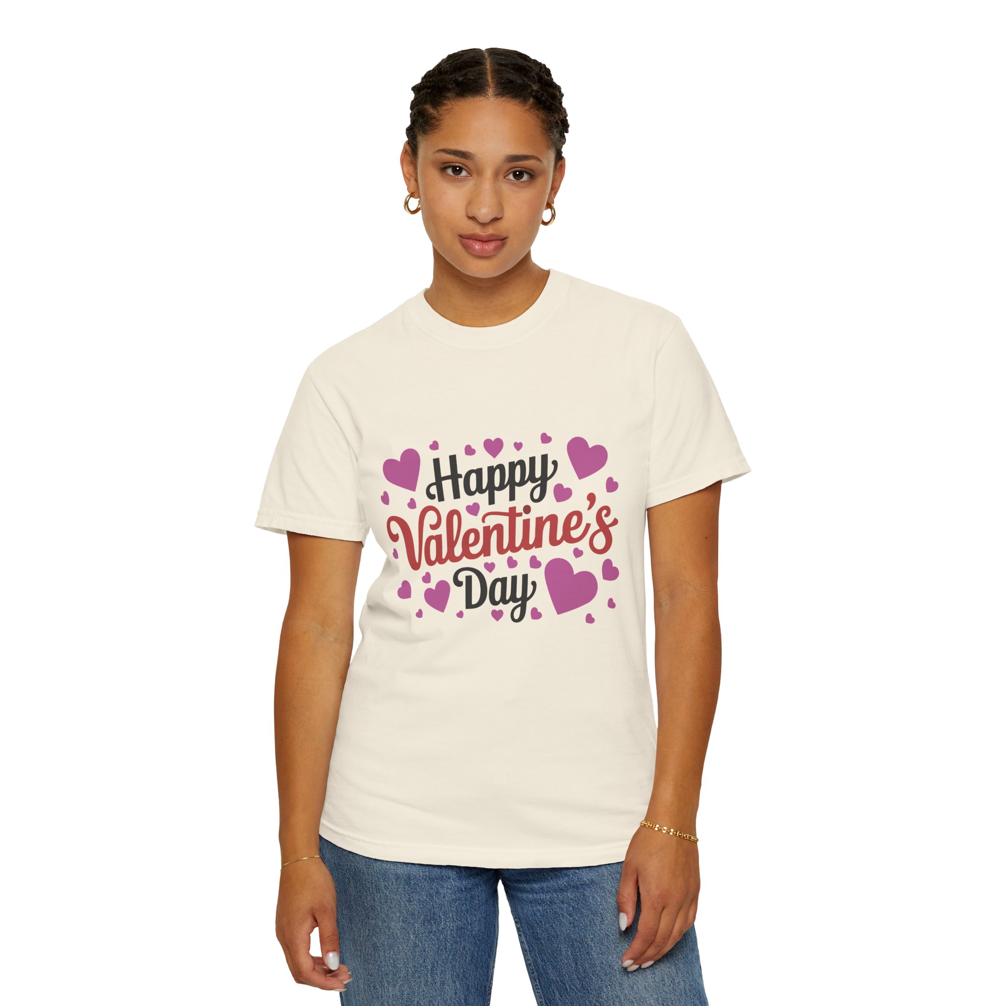 C - 8.17.Happy Valentine's Day Unisex Garment-Dyed T-shirt, Cute Valentine's Gift, Casual Love Tee, Couple's Matching Shirt. - Image 37