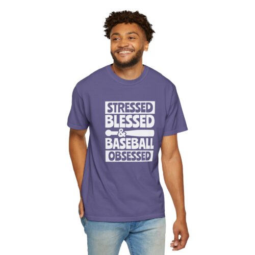 Baseball Obsession Tee, Stressed Blessed Baseball Shirt, Unisex Sportswear, Gifts for Baseball Fans, Casual Everyday Wear. - Image 55