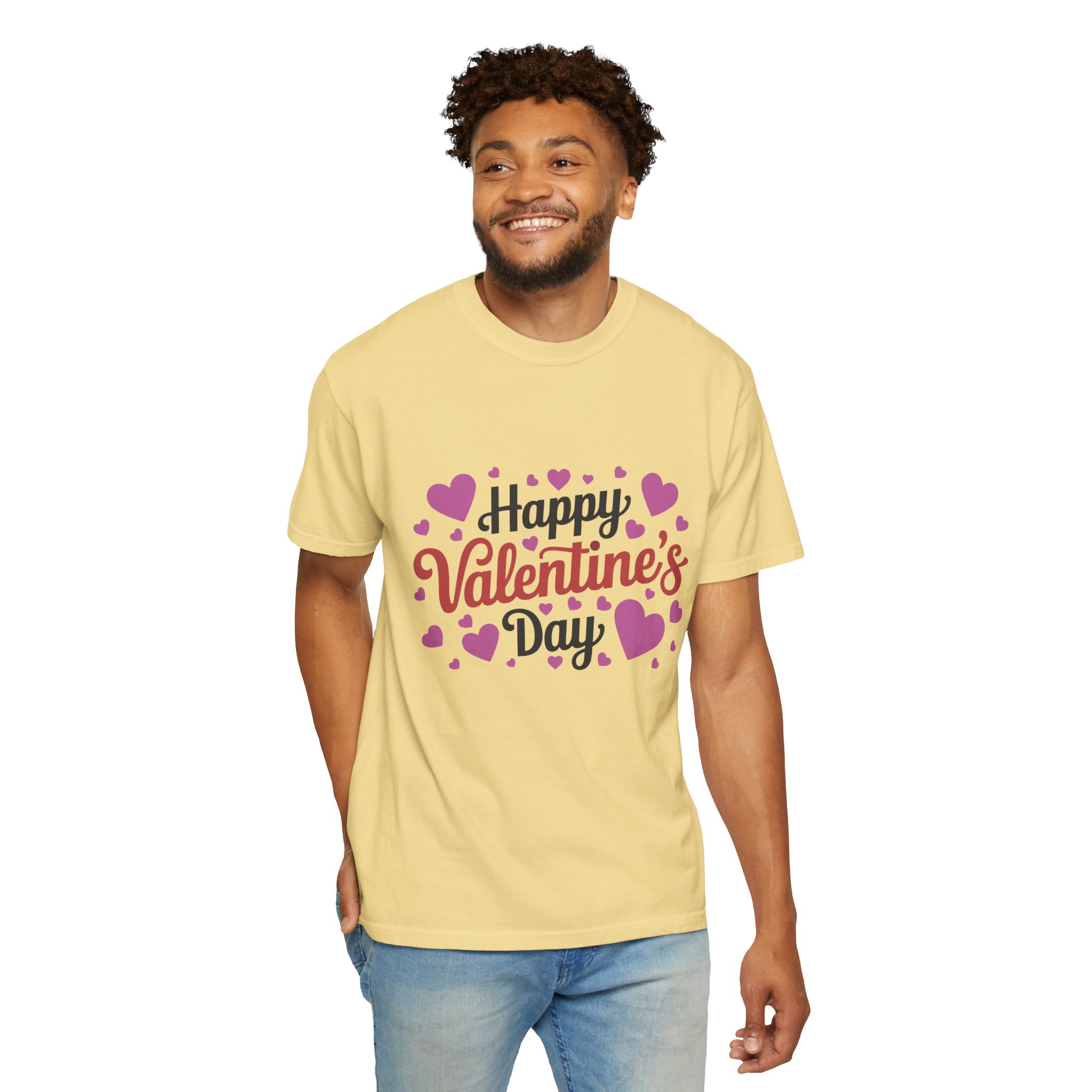 C - 8.17.Happy Valentine's Day Unisex Garment-Dyed T-shirt, Cute Valentine's Gift, Casual Love Tee, Couple's Matching Shirt. - Image 15