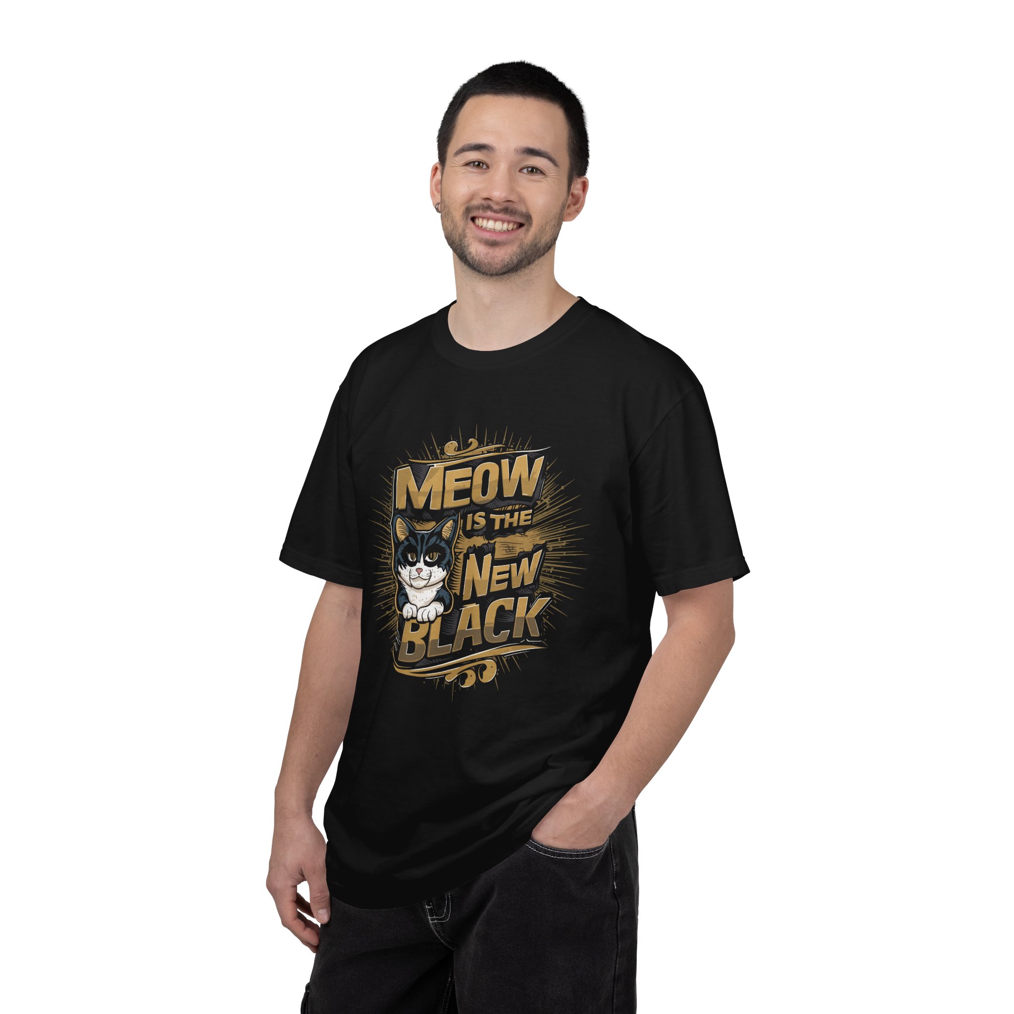 cn - 5.13 - Meow Is The New Black Cat T-Shirt for cat lover. - Image 3