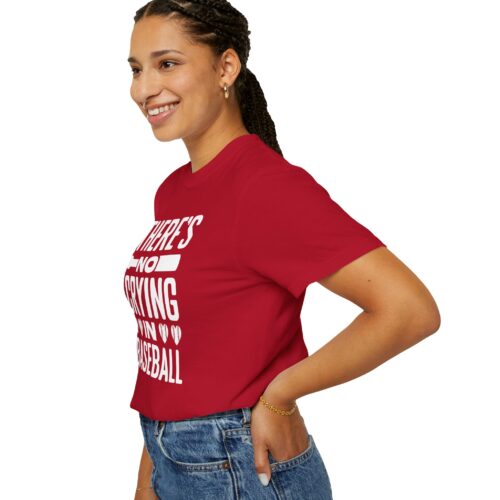 Baseball Humor T-Shirt, Unisex Garment-Dyed Tee, Funny Sports Shirt, Gift for Baseball Fans, No Crying in Baseball Tee. - Image 6