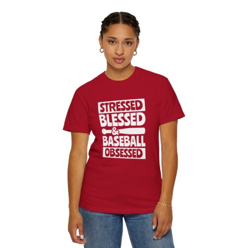 Baseball Obsession Tee, Stressed Blessed Baseball Shirt, Unisex Sportswear, Gifts for Baseball Fans, Casual Everyday Wear. - Image 21