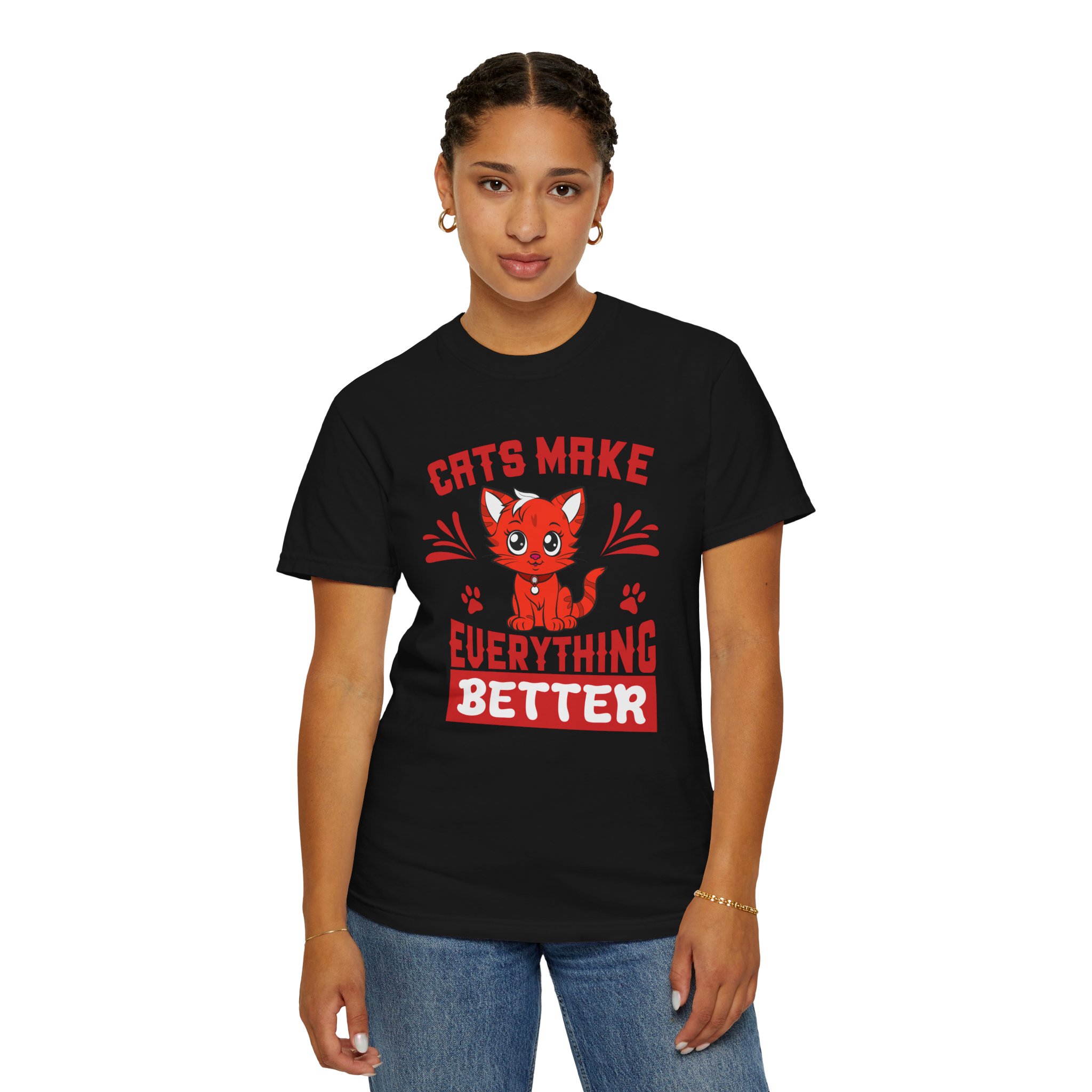 cn - 5.14 - Cats Make Everything Better T-Shirt — Cute Red Kitten Graphic Tee for Cat Lovers, - Image 45