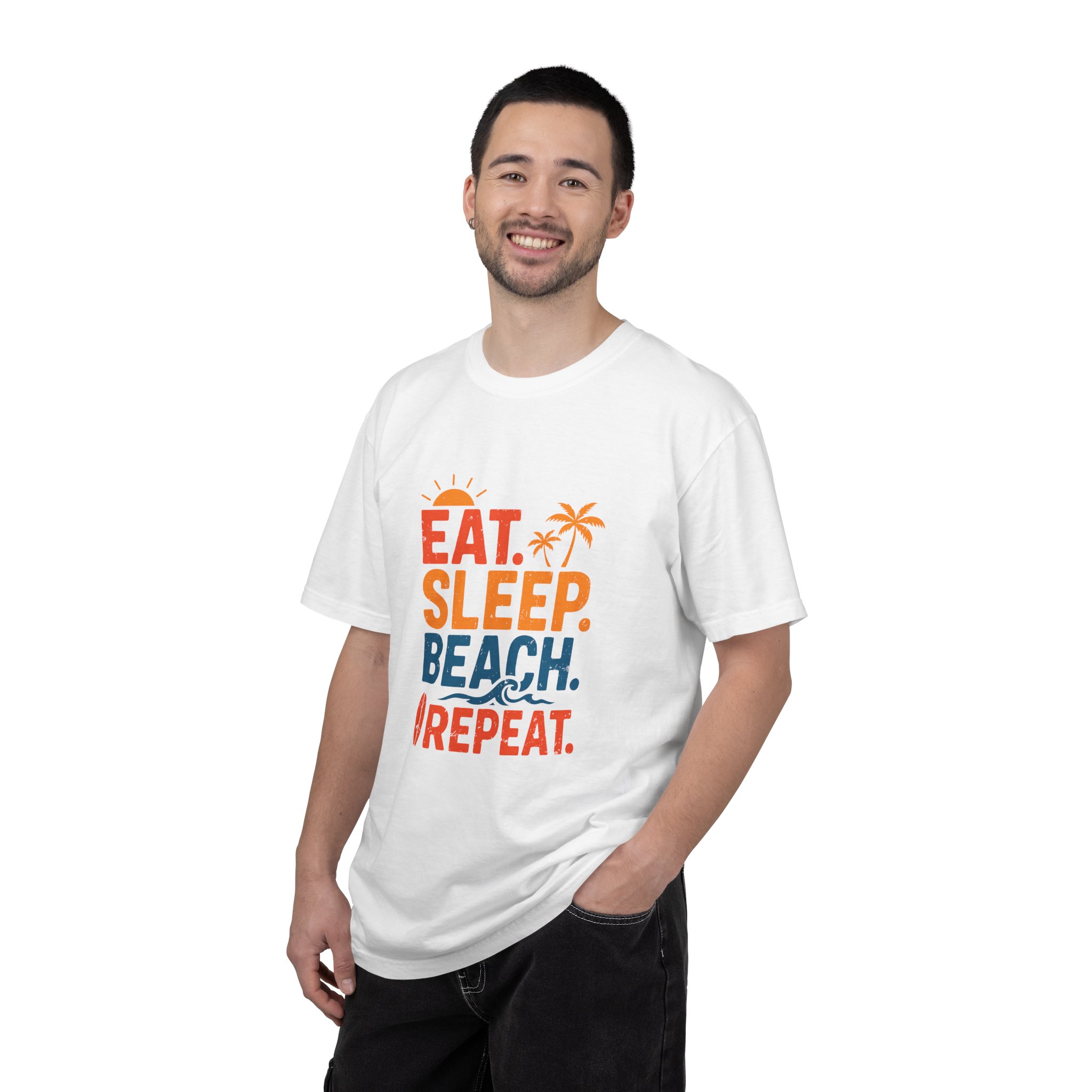Beach Life Unisex T-Shirt - Eat Sleep Beach Repeat, Summer Wear, Vacation Shirt, Gift for Beach Lovers, Relaxed Summer Style. - Image 3
