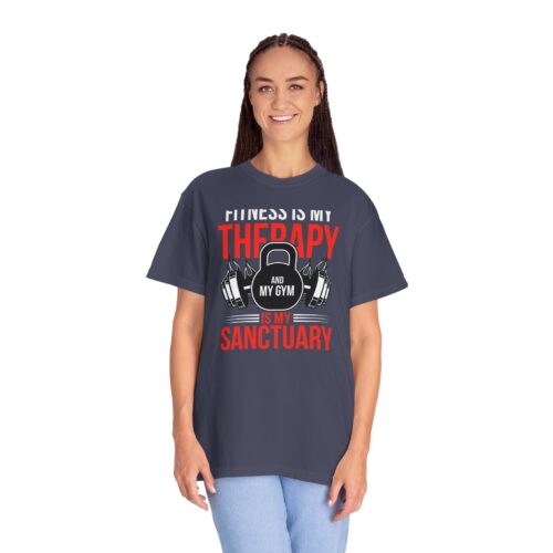 Fitness Is My Therapy T-Shirt — Gym Sanctuary Workout Tee. - Image 12