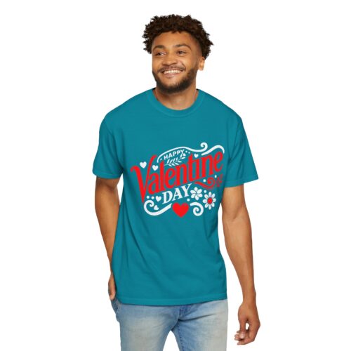Valentine's Day T‑Shirt - "Happy Valentine Day" Retro Floral Design. - Image 23