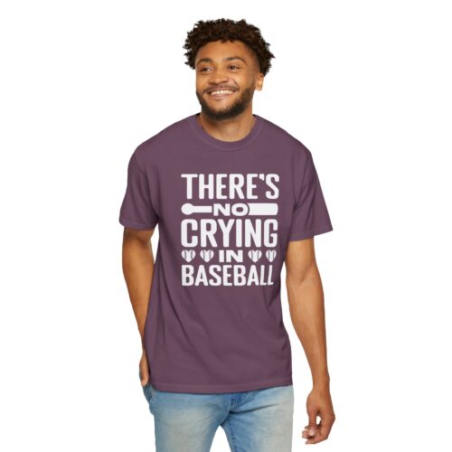 Baseball Humor T-Shirt, Unisex Garment-Dyed Tee, Funny Sports Shirt, Gift for Baseball Fans, No Crying in Baseball Tee. - Image 15