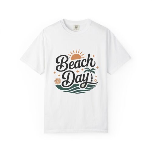 Beach Day Unisex Garment-Dyed T-Shirt, Summer Vibes Shirt, Casual Beachwear, Vacation Tee, Gift for Beach Lovers. - Image 1