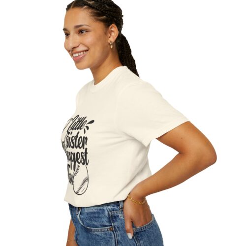 Cheerful Fan T-Shirt for Little Sisters, Baseball Enthusiast Gift, Sports Fan Apparel, Unisex Casual Wear, Soft Cotton Tee. - Image 6
