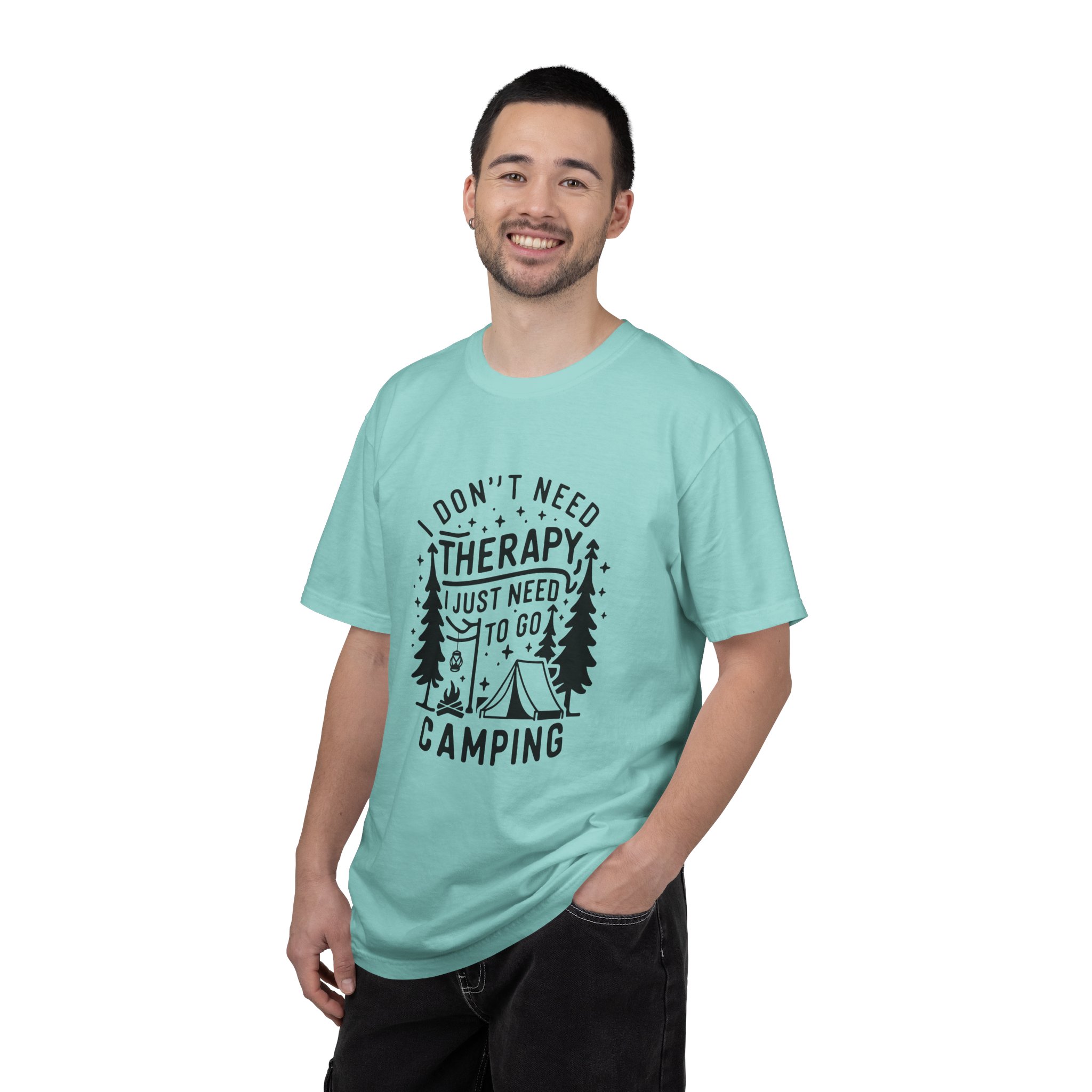 Camping Therapy Unisex T-shirt, Outdoor Adventure Tee, Funny Camping Gift, Nature Lover Apparel, Summer Travel Shirt. - Image 3