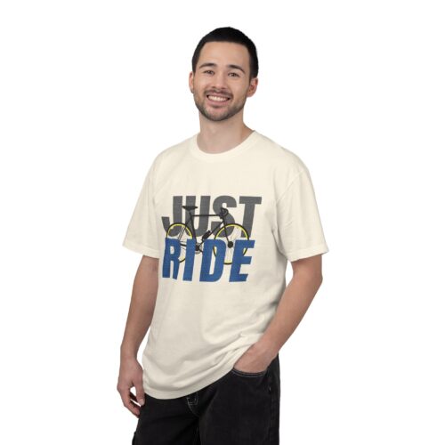 Unisex Cycling T-shirt, Just Ride Graphic Tee, Sporty Casual Wear, Cycling Gift, Active Lifestyle Apparel, Bike Lover Shirt. - Image 35