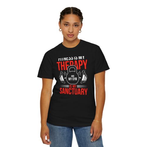 Fitness Is My Therapy T-Shirt — Gym Sanctuary Workout Tee. - Image 37
