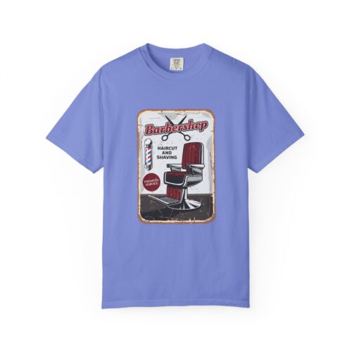 Vintage Barbershop T-Shirt, Unisex Graphic Tee, Haircut & Shaving Design, Barber Gift, Casual Wear, Retro Style, Gift for Him/Her. - Image 1